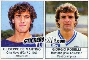 Figurina Giuseppe De Martino / Giorgio Roselli - Calciatori 1985-1986 - Edis