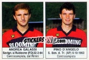 Sticker Andrea Galassi / Pino D'Angelo - Calciatori 1985-1986 n. 350 - Edis