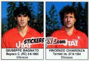 Sticker Giuseppe Bagnato / Vincenzo Chiarenza - Calciatori 1985-1986 n. 352 - Edis