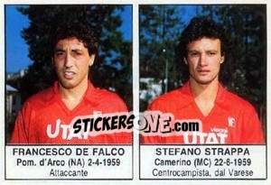 Cromo Francesco De Falco / Stefano Strappa - Calciatori 1985-1986 - Edis
