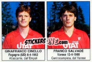 Sticker Ginafranco Cinello / Franco Salvadè - Calciatori 1985-1986 n. 356 - Edis