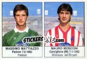 Sticker Massimo Mattiazzo / Mauro Mosconi - Calciatori 1985-1986 n. 358 - Edis
