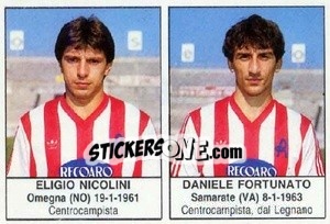 Cromo Eligio Nicolini / Daniele Fortunato - Calciatori 1985-1986 - Edis