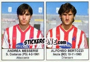 Cromo Andrea Messersi / Alfonso Bertozzi - Calciatori 1985-1986 - Edis