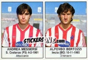 Sticker Andrea Messersi / Alfonso Bertozzi - Calciatori 1985-1986 n. 363 - Edis