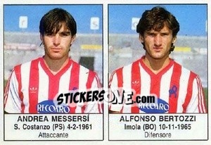 Figurina Andrea Messersi / Alfonso Bertozzi - Calciatori 1985-1986 - Edis