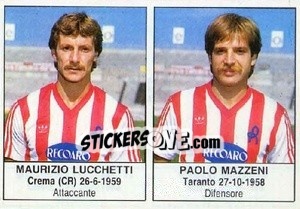 Cromo Maurizio Lucchetti / Paolo Mazzeni - Calciatori 1985-1986 - Edis