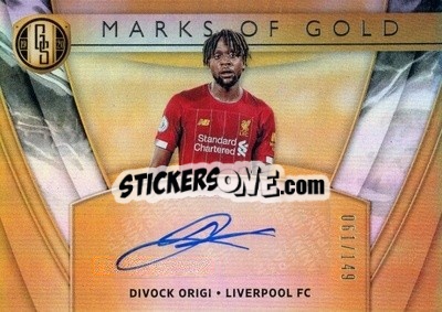 Sticker Divock Origi - Gold Standard Soccer 2019-2020 n. MG-DO - Panini