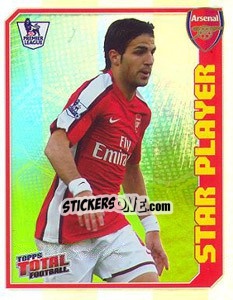 Sticker Cesc Fabregas (Star Player) - Premier League Inglese 2008-2009 n. 5R - Topps