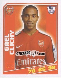 Sticker Gael Clichy - Premier League Inglese 2008-2009 n. 7 - Topps