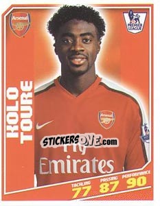 Sticker Kolo Toure - Premier League Inglese 2008-2009 n. 12 - Topps