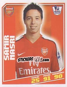 Sticker Samir Nasri - Premier League Inglese 2008-2009 n. 16 - Topps