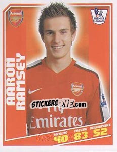 Sticker Aaron Ramsey - Premier League Inglese 2008-2009 n. 17 - Topps