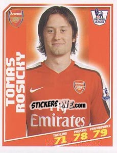 Figurina Tomas Rosicky - Premier League Inglese 2008-2009 - Topps