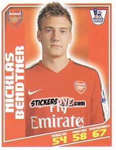 Sticker Nicklas Bendtner - Premier League Inglese 2008-2009 n. 20 - Topps