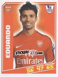 Sticker Eduardo da Silva - Premier League Inglese 2008-2009 - Topps