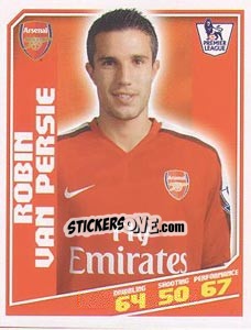 Sticker Robin van Persie - Premier League Inglese 2008-2009 n. 22 - Topps