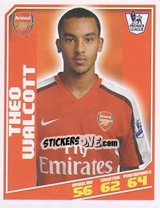 Sticker Theo Walcott - Premier League Inglese 2008-2009 n. 23 - Topps