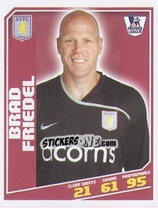 Sticker Brad Friedel - Premier League Inglese 2008-2009 - Topps