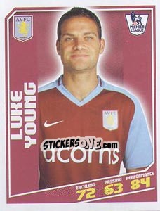 Sticker Luke Young - Premier League Inglese 2008-2009 n. 34 - Topps