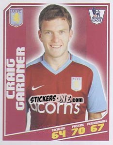 Cromo Craig Gardner - Premier League Inglese 2008-2009 n. 36 - Topps