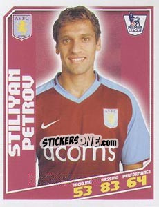 Sticker Stiliyan Petrov - Premier League Inglese 2008-2009 n. 37 - Topps
