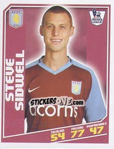 Sticker Steve Sidwell - Premier League Inglese 2008-2009 n. 40 - Topps