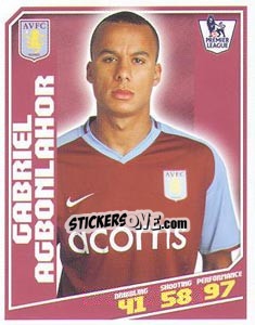 Sticker Gabriel Agbonlahor - Premier League Inglese 2008-2009 - Topps