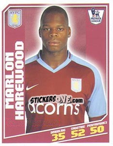 Figurina Marlon Harewood - Premier League Inglese 2008-2009 n. 44 - Topps