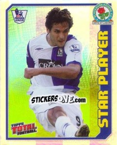 Sticker Roque Santa Cruz (Star Player) - Premier League Inglese 2008-2009 n. 47R - Topps