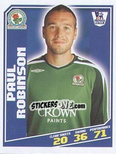 Figurina Paul Robinson - Premier League Inglese 2008-2009 - Topps