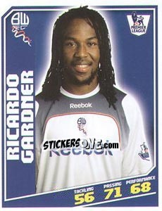 Figurina Ricardo Gardner - Premier League Inglese 2008-2009 - Topps