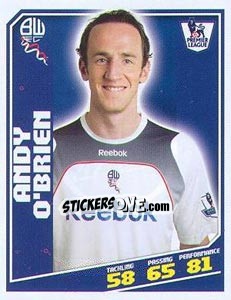 Sticker Andy O'Brien - Premier League Inglese 2008-2009 n. 73 - Topps