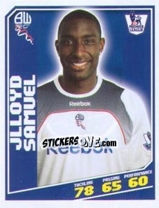 Sticker Jlloyd Samuel - Premier League Inglese 2008-2009 n. 75 - Topps
