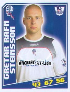 Sticker Gretar Rafn Steinsson - Premier League Inglese 2008-2009 n. 77 - Topps