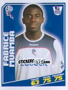 Sticker Fabrice Muamba - Premier League Inglese 2008-2009 n. 80 - Topps