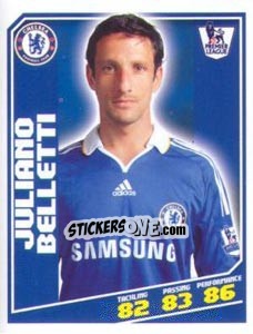 Sticker Juliano Belletti - Premier League Inglese 2008-2009 - Topps
