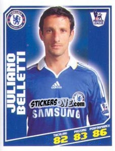 Sticker Juliano Belletti - Premier League Inglese 2008-2009 n. 91 - Topps