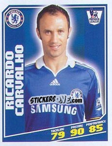 Sticker Ricardo Carvalho - Premier League Inglese 2008-2009 n. 97 - Topps
