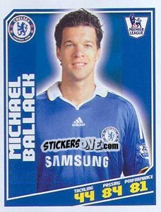 Sticker Michael Ballack - Premier League Inglese 2008-2009 n. 99 - Topps