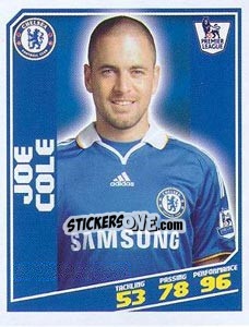 Sticker Joe Cole - Premier League Inglese 2008-2009 n. 100 - Topps