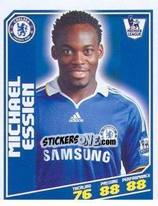 Sticker Michael Essien - Premier League Inglese 2008-2009 n. 102 - Topps