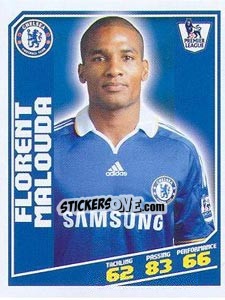 Sticker Florent Malouda - Premier League Inglese 2008-2009 n. 104 - Topps