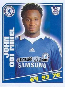 Sticker John Obi Mikel - Premier League Inglese 2008-2009 n. 105 - Topps