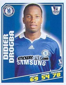 Sticker Didier Drogba - Premier League Inglese 2008-2009 n. 107 - Topps