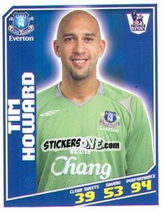 Sticker Tim Howard - Premier League Inglese 2008-2009 n. 111 - Topps