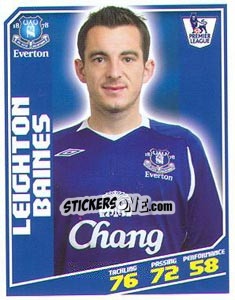 Sticker Leighton Baines - Premier League Inglese 2008-2009 n. 112 - Topps