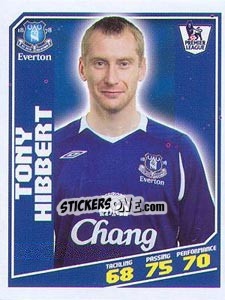 Figurina Tony Hibbert - Premier League Inglese 2008-2009 - Topps