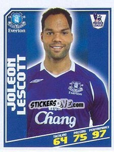 Figurina Joleon Lescott - Premier League Inglese 2008-2009 - Topps