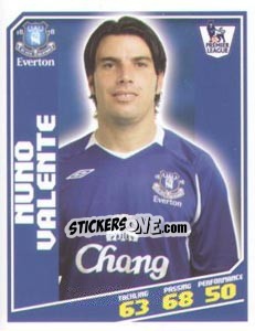 Figurina Nuno Valente - Premier League Inglese 2008-2009 - Topps